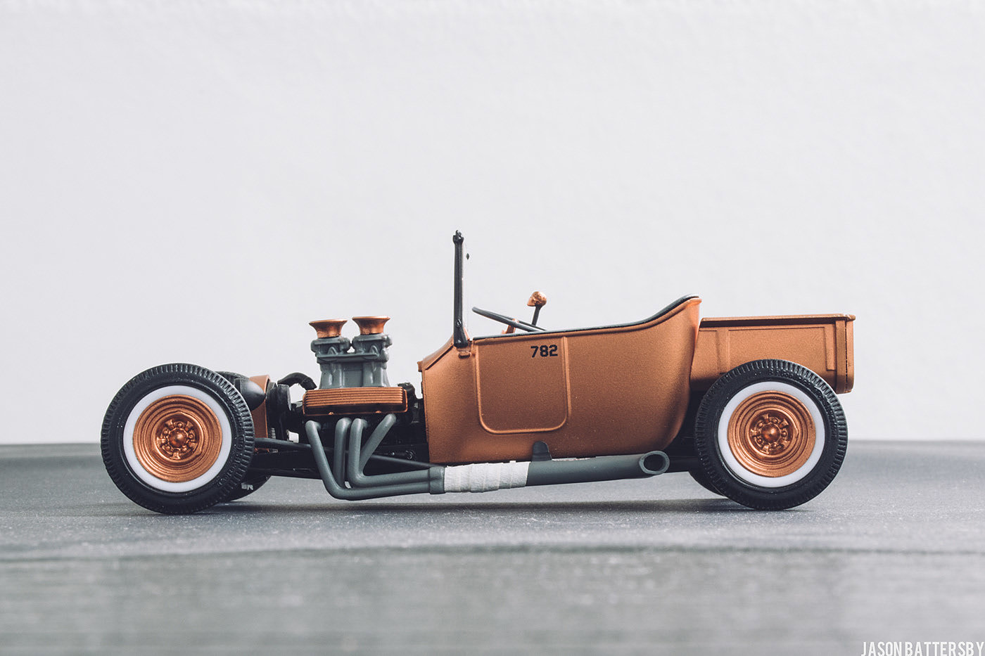 橙色，的福特T型款，铜制，模型，Jason Battersby，