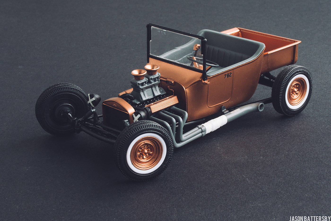 橙色，的福特T型款，铜制，模型，Jason Battersby，
