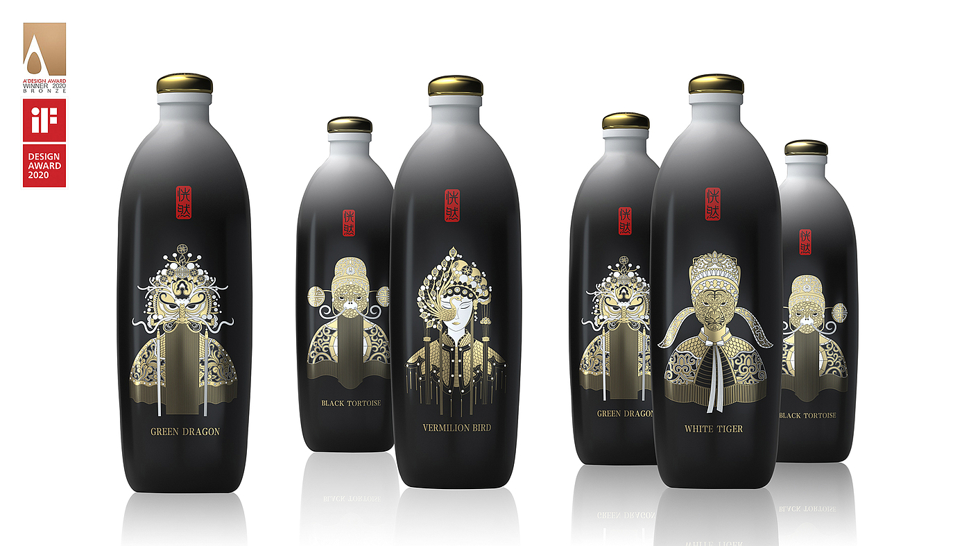 Zeng Ling，Moment creativity，Suddenly rice wine Guardian series，packing design，Wine packaging，Chinese style，