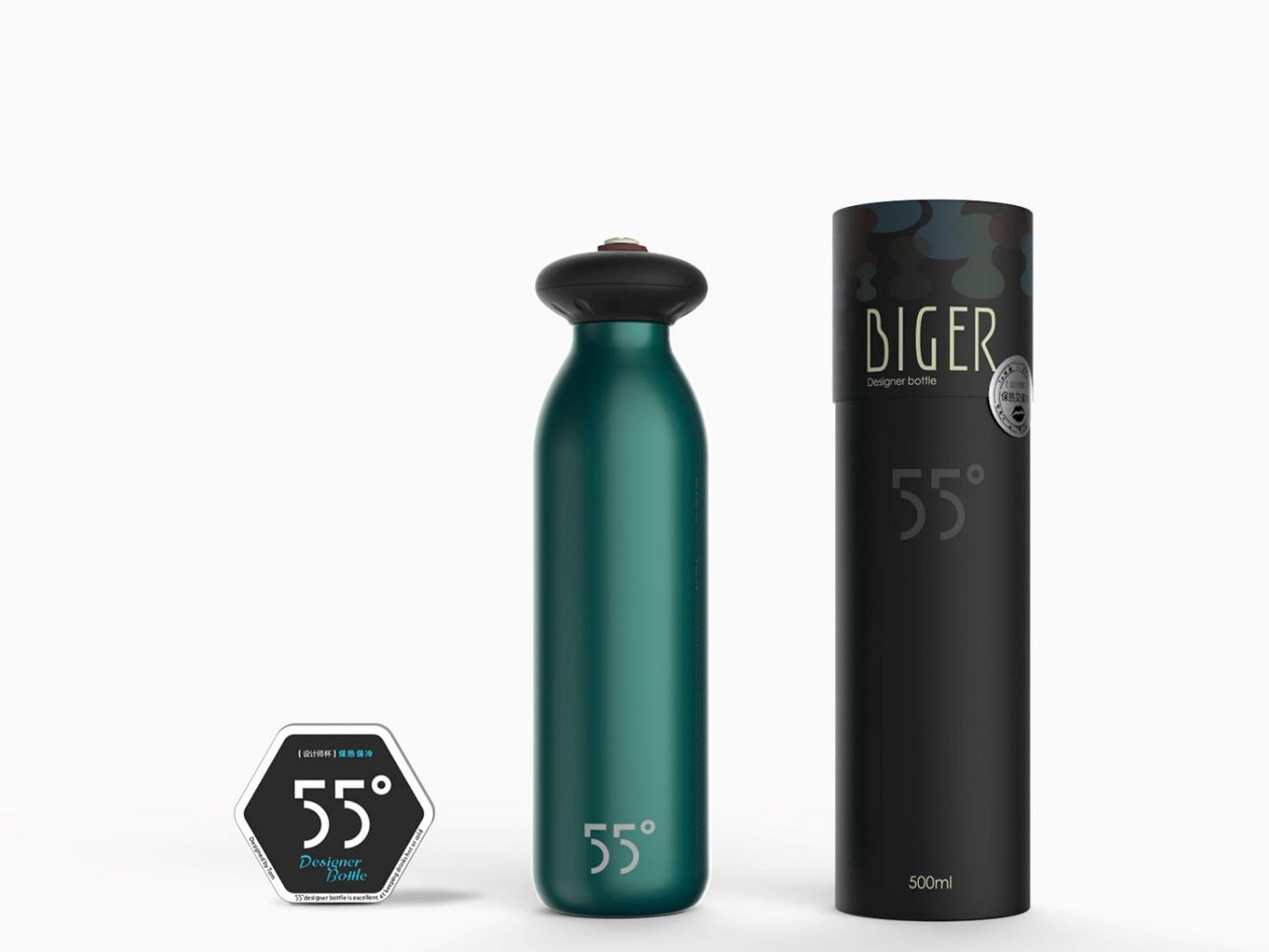 glass，vacuum cup，55°，stainless steel，outdoors，man，gift，