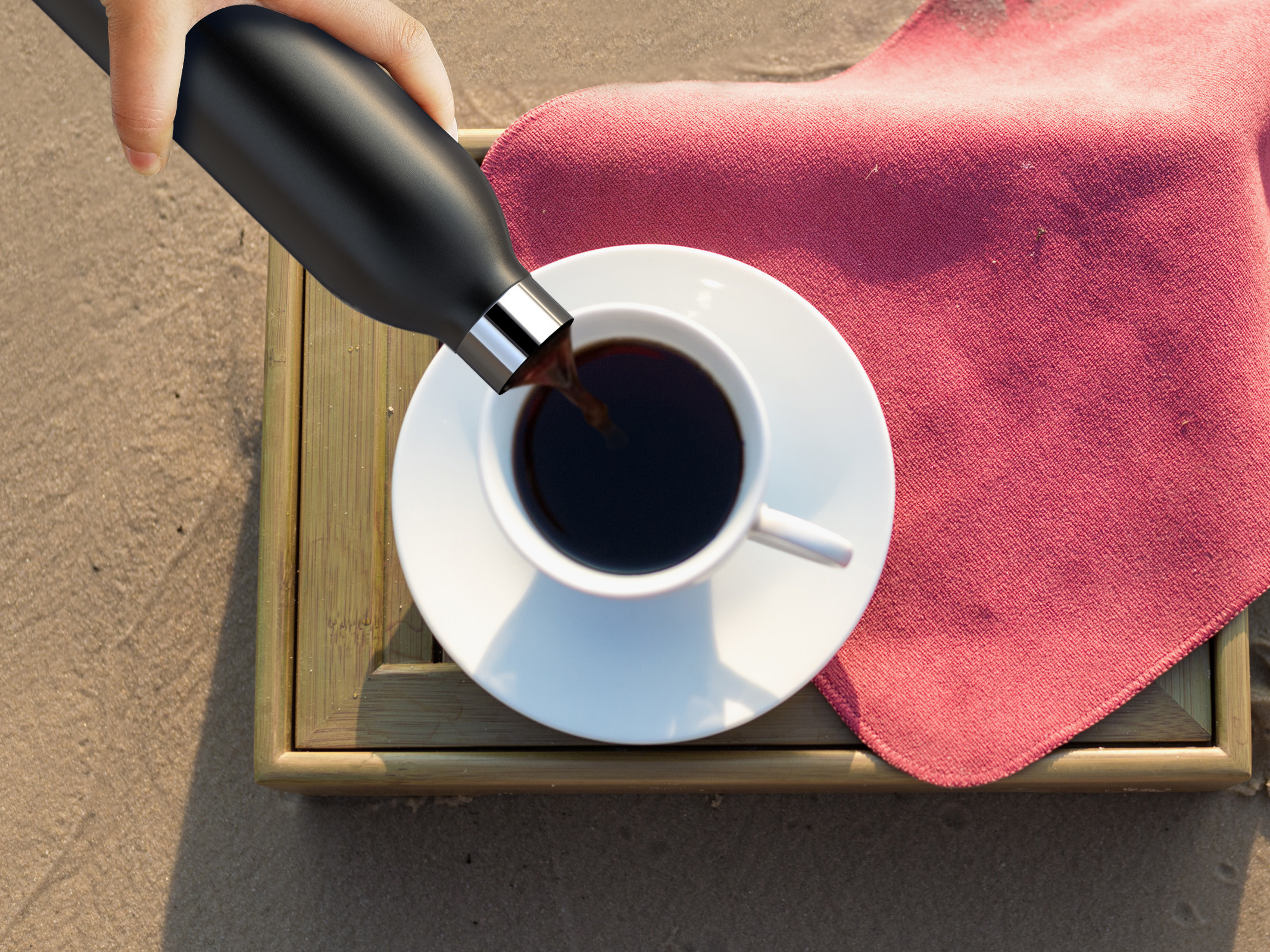 glass，vacuum cup，55°，stainless steel，outdoors，man，gift，