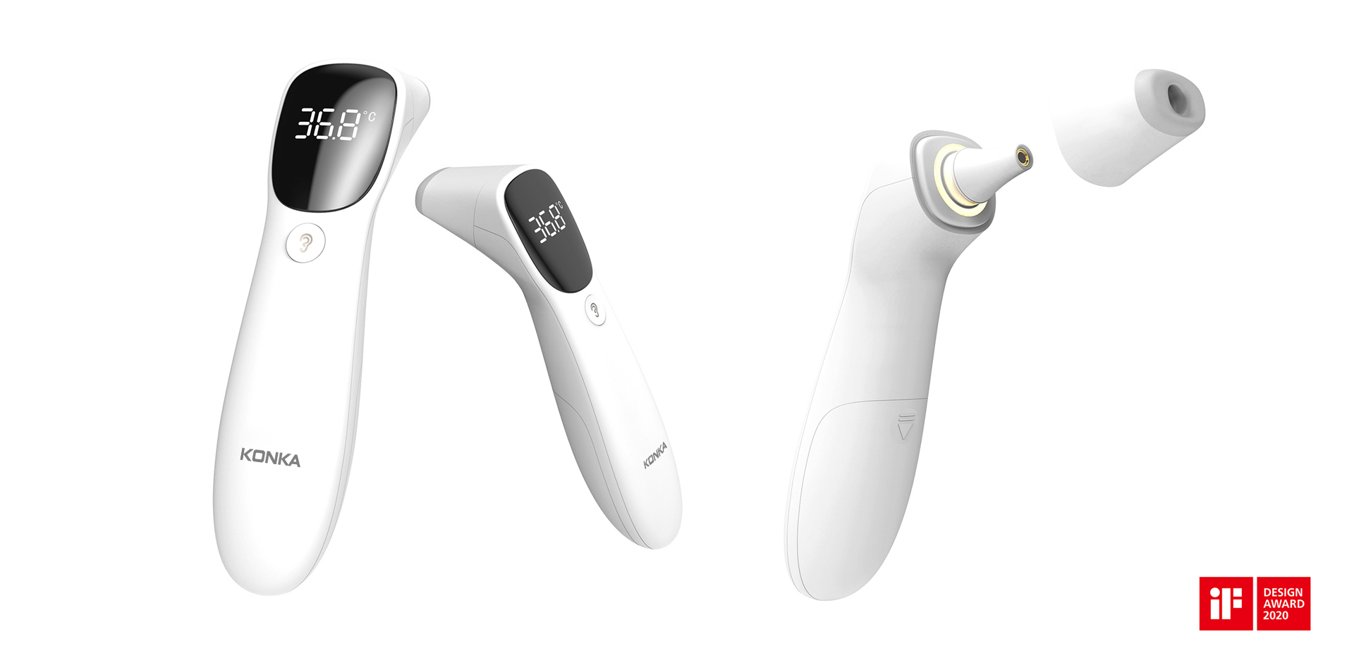 Konka，Frontal ear electronic thermometer，Ear temperature gun，forehead thermometer，Electronic thermometer，