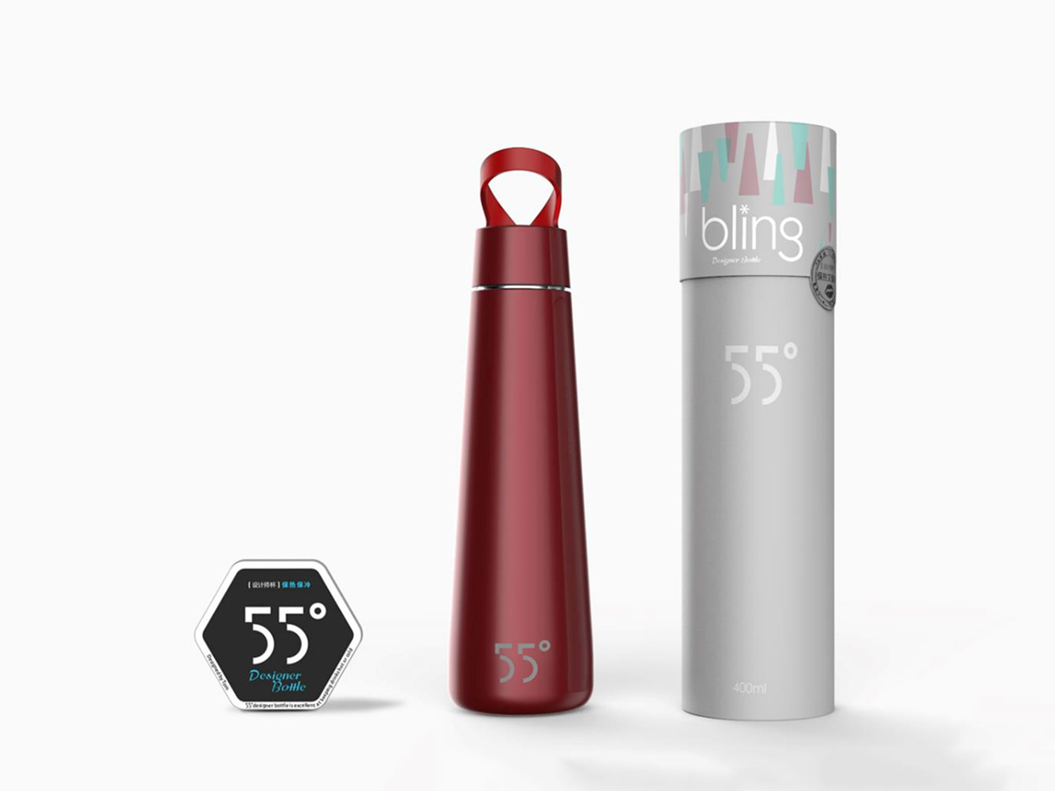 glass，vacuum cup，55°，Ladies，outdoors，stainless steel，