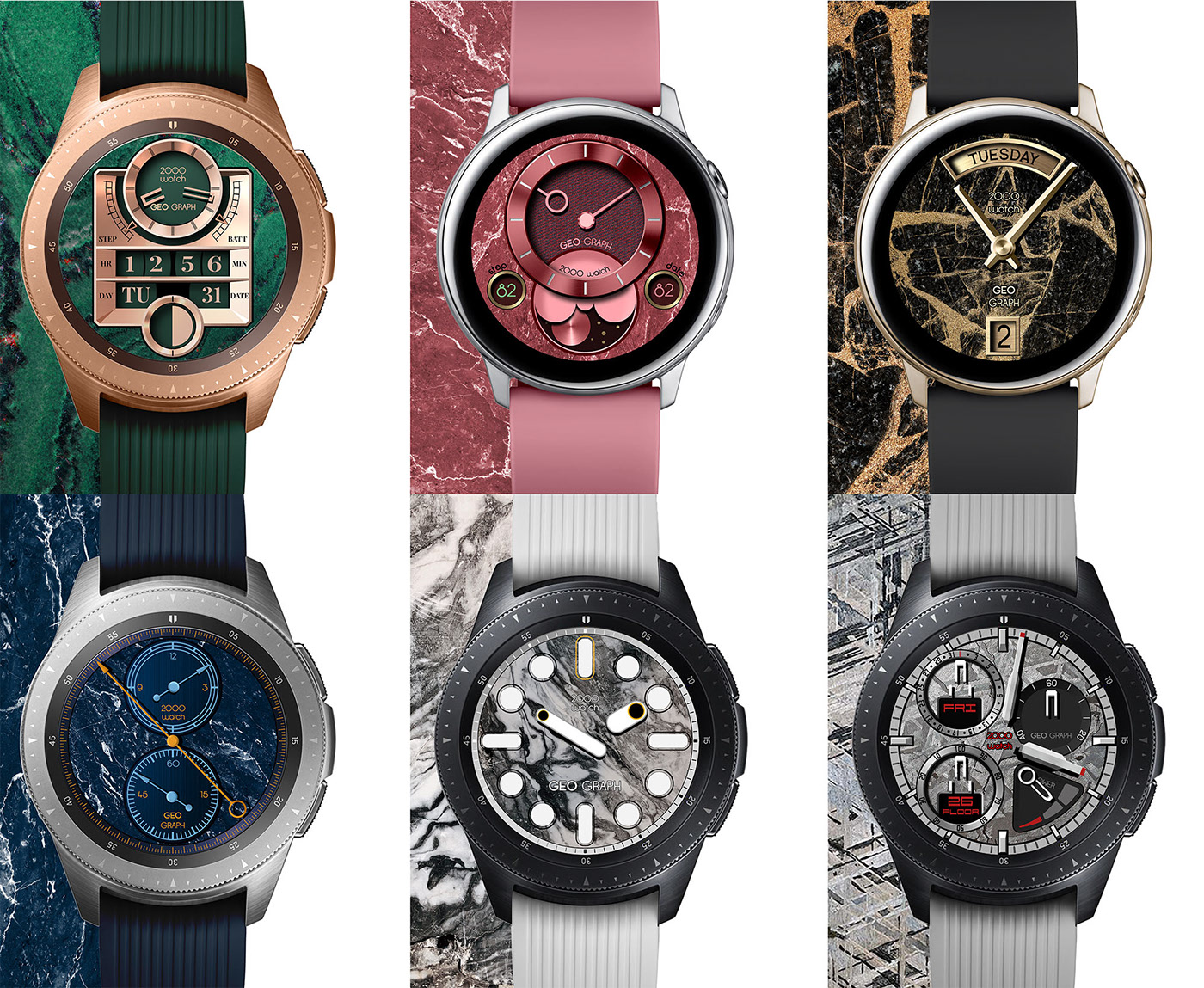 Wrist watch，Marble，Samsung，clock dial，