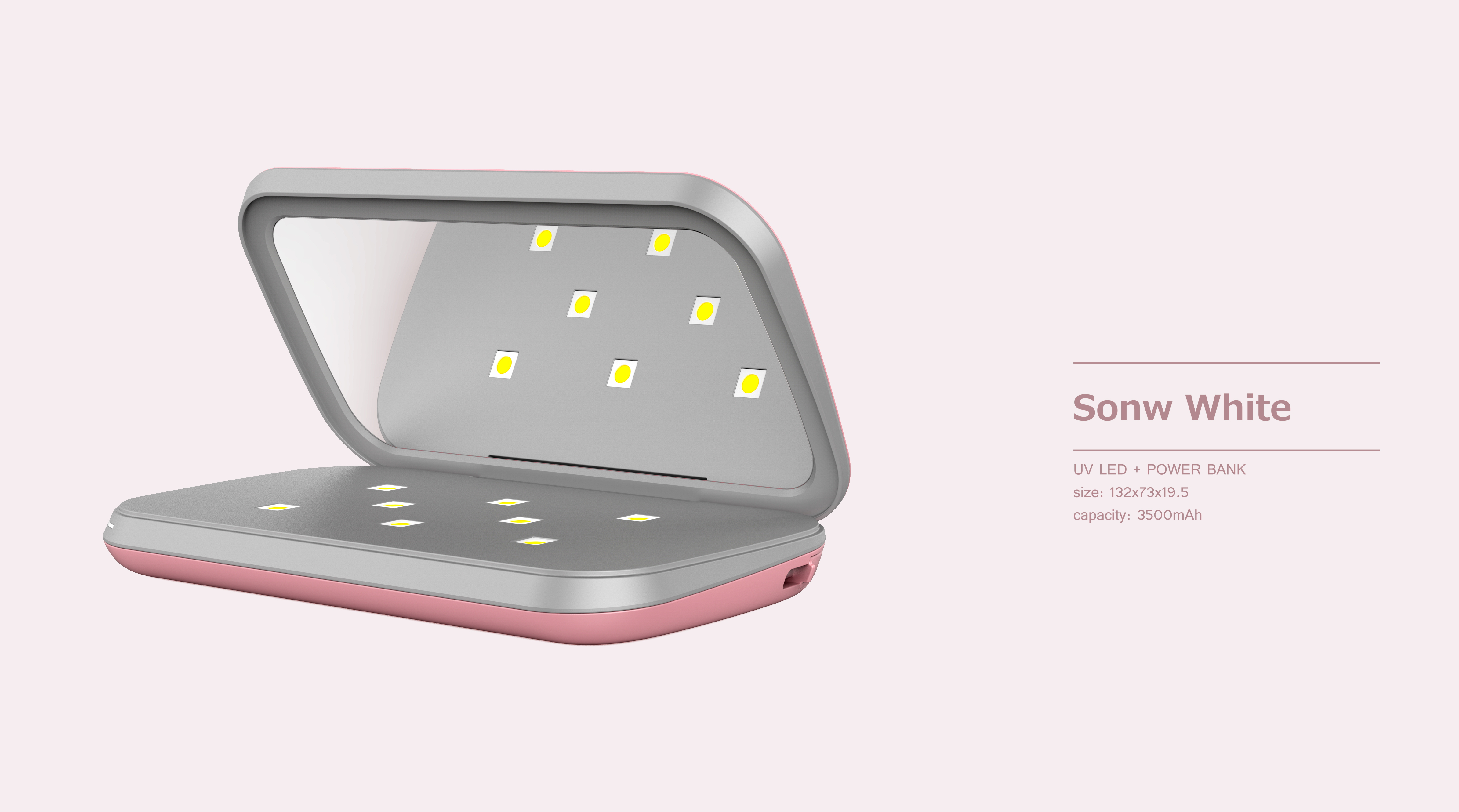 Cosmetic mirror，portable battery，Nail lamp，multi-function，portable，