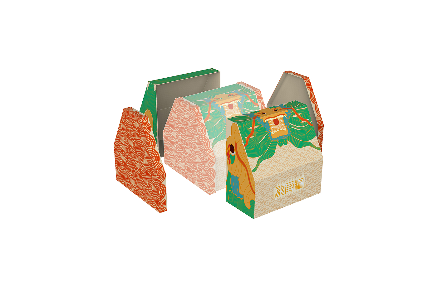 Zongzi packaging，packing design，Food packaging，