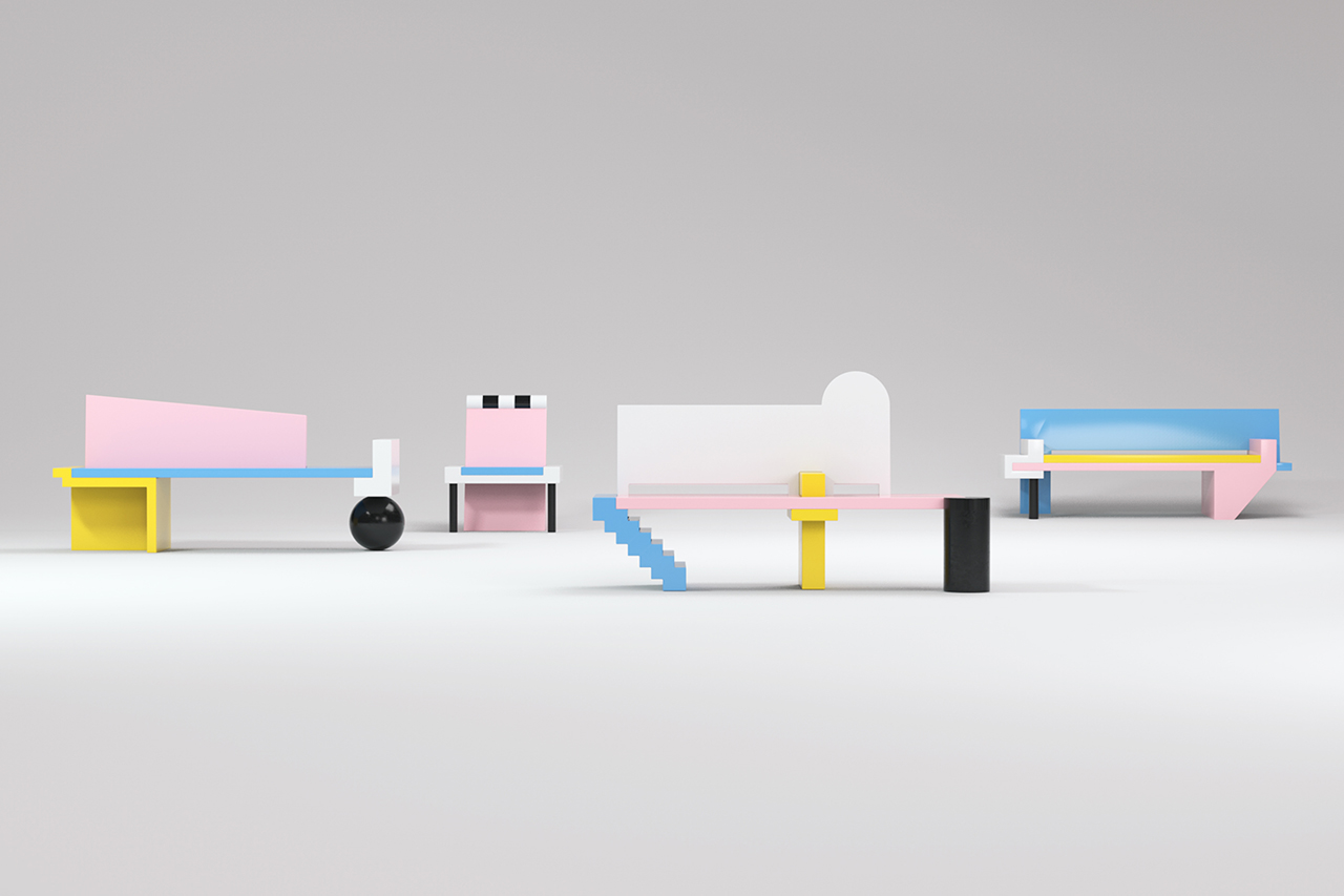 furniture，Postmodern，tradition，colour，Joinery，