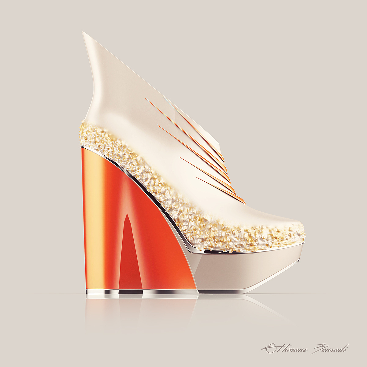Sculpture，fashion，high-heeled shoes，Mystical，