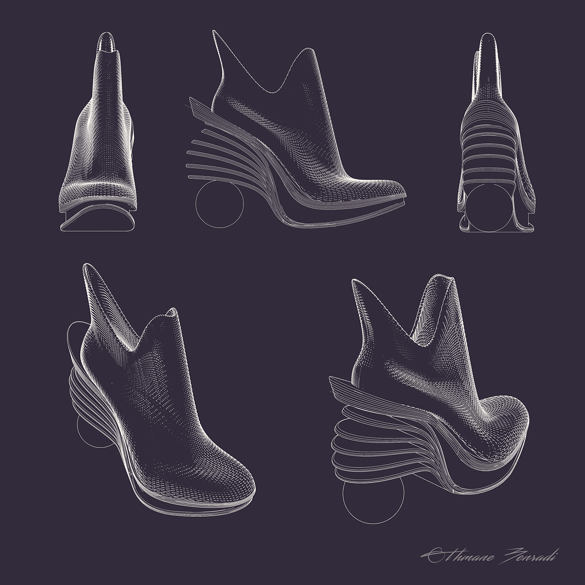 Sculpture，fashion，high-heeled shoes，Mystical，