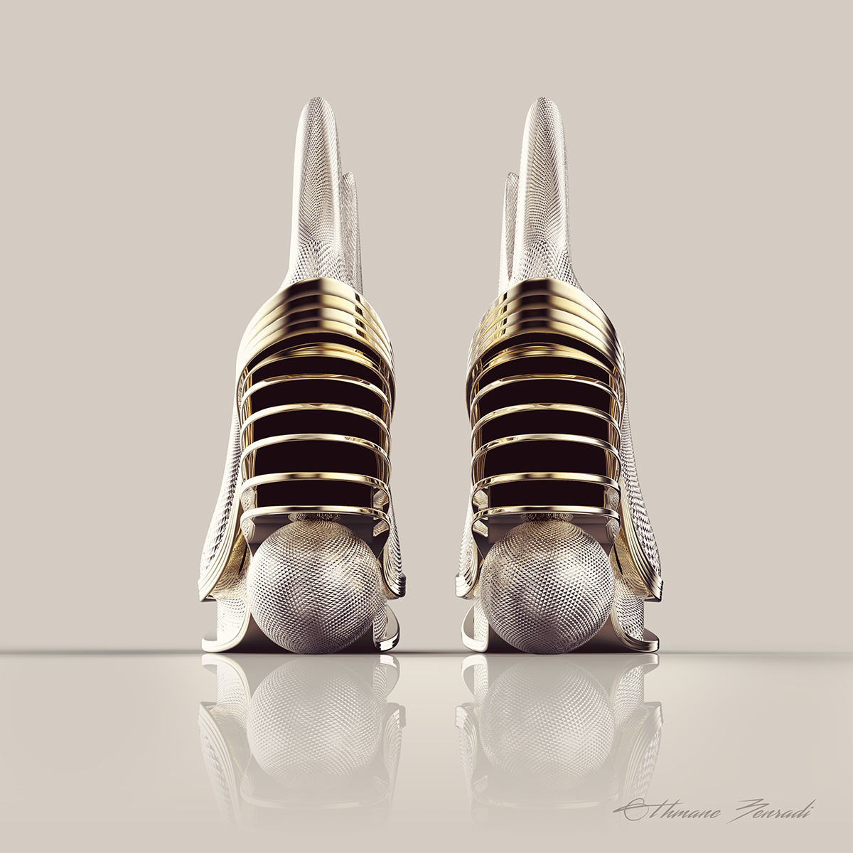 Sculpture，fashion，high-heeled shoes，Mystical，