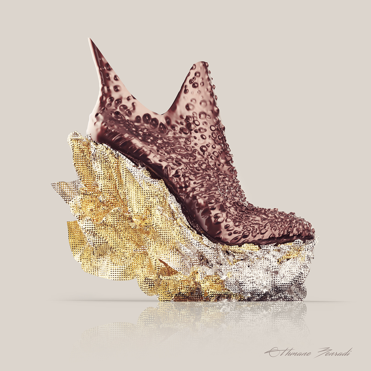 Sculpture，fashion，high-heeled shoes，Mystical，