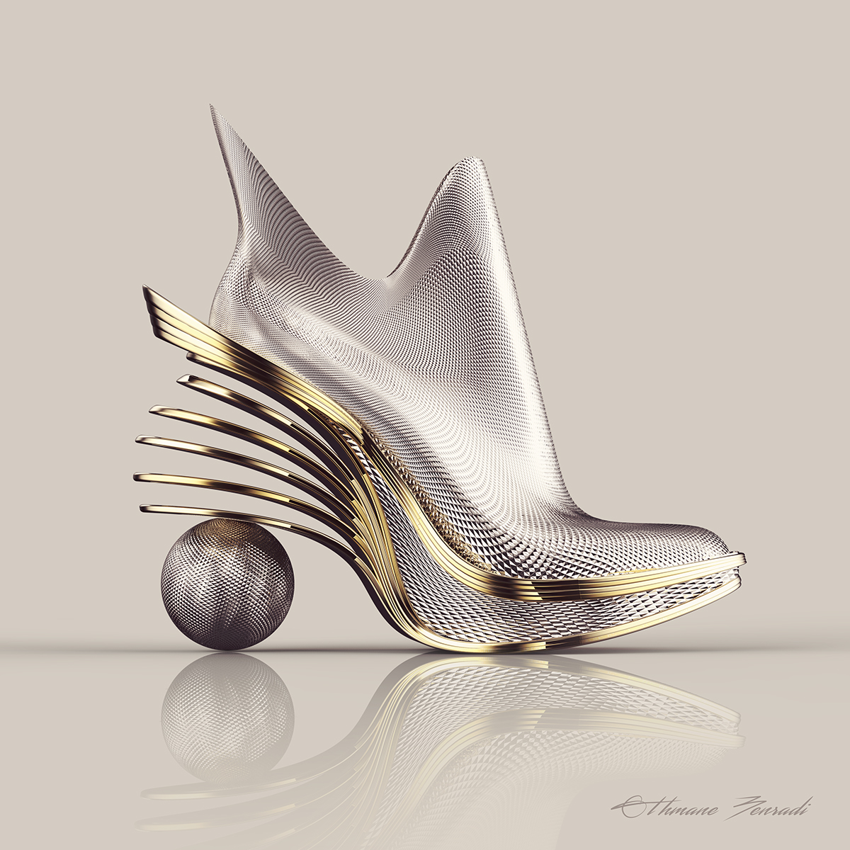 Sculpture，fashion，high-heeled shoes，Mystical，