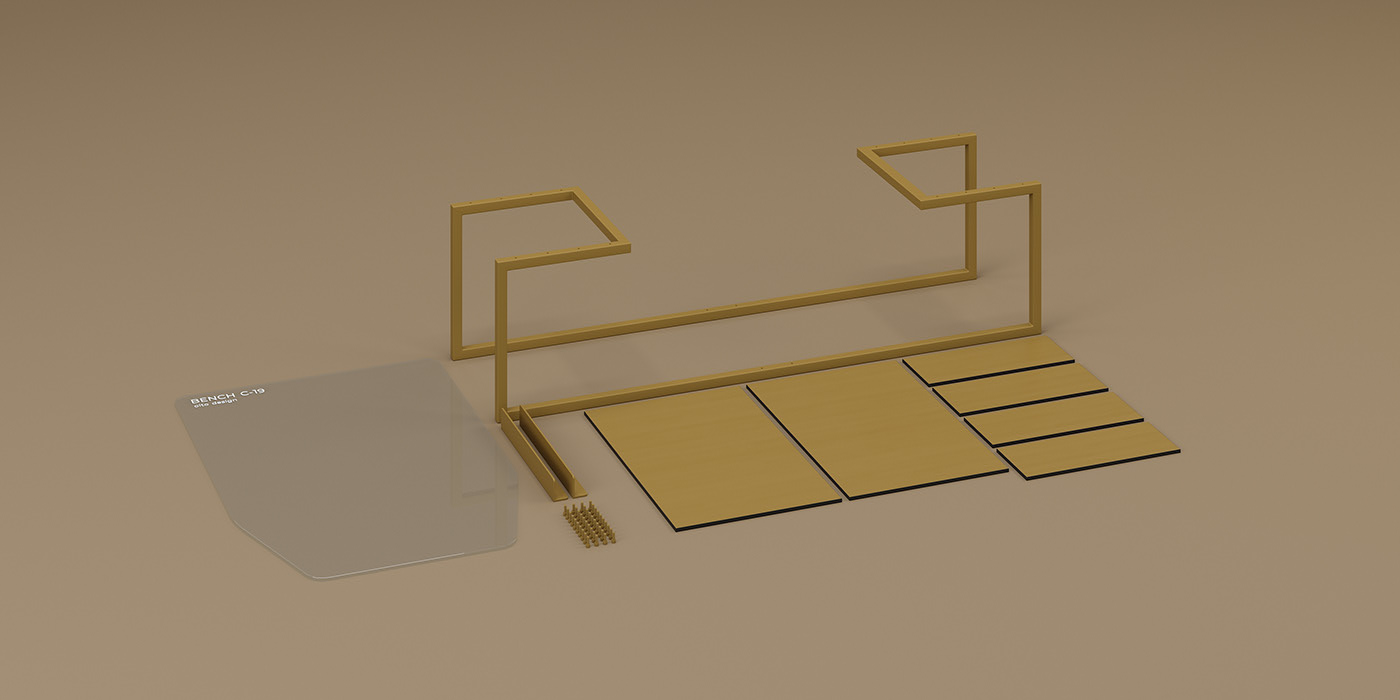 Tools and equipment，public place，bench，security，Divider plate，