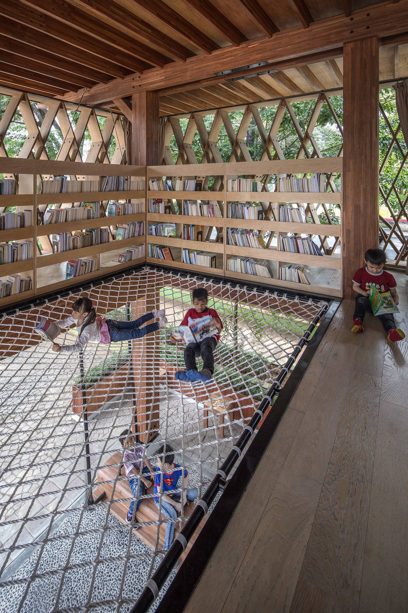 Building interior，library，swing，Public reading room，Community Center，Design，