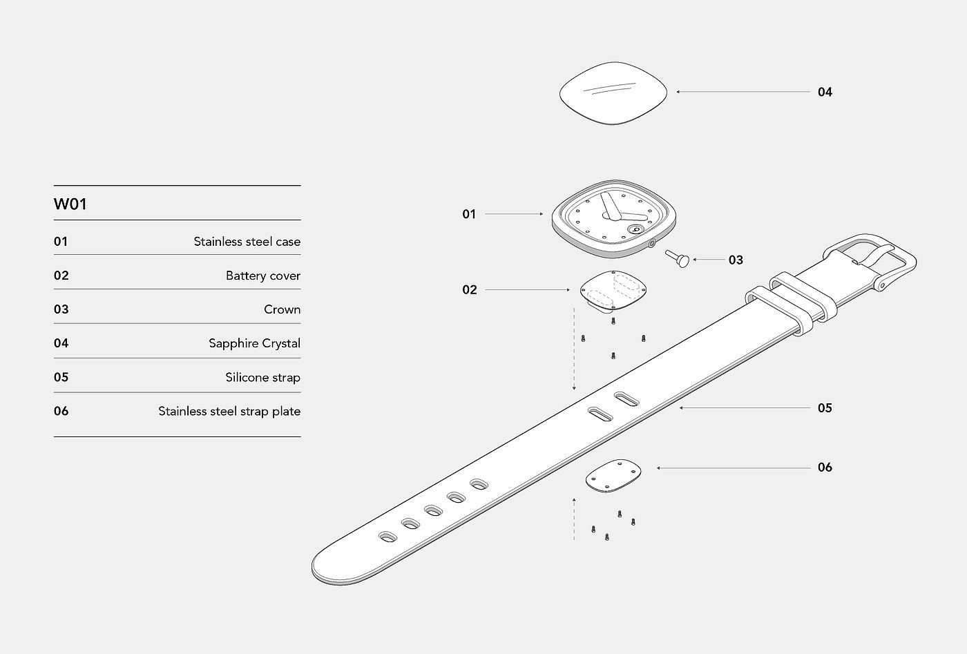 W-01 timepiece，W-01钟表，数字设备，