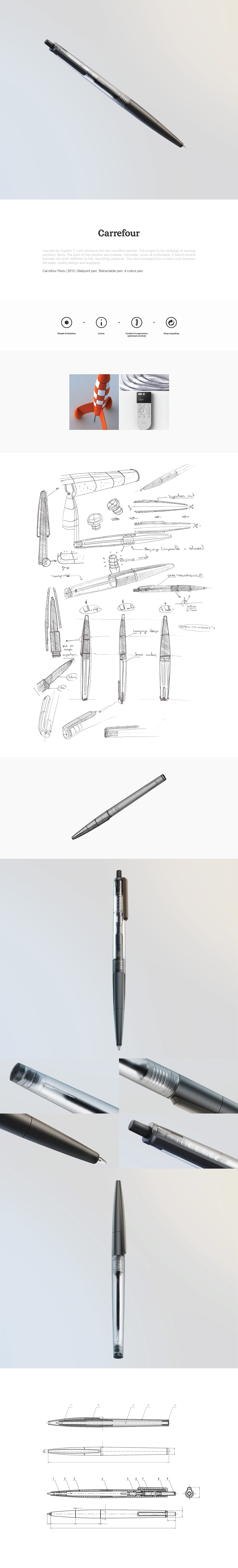 CARREFOUR，ball pen，Scalable，Stationery，pen，