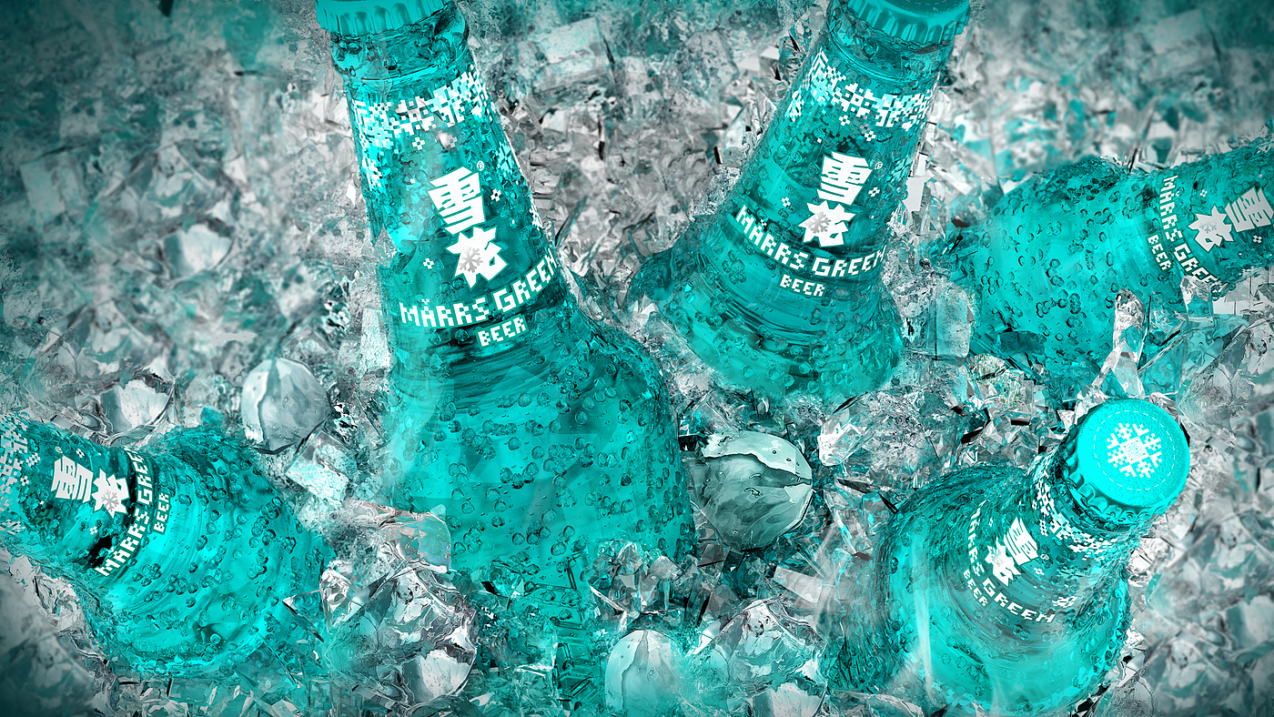 Snow Beer，Mars green，Snow Beer，Beer packaging design，Mars green，Beer packaging design，