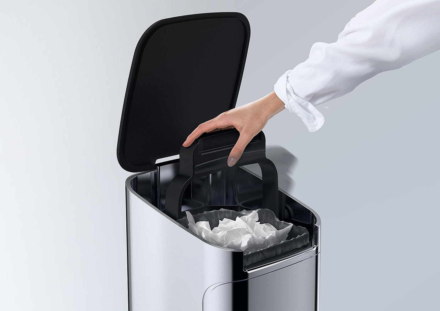 Home furniture，trash can，industrial design，Compressed waste，modernization，