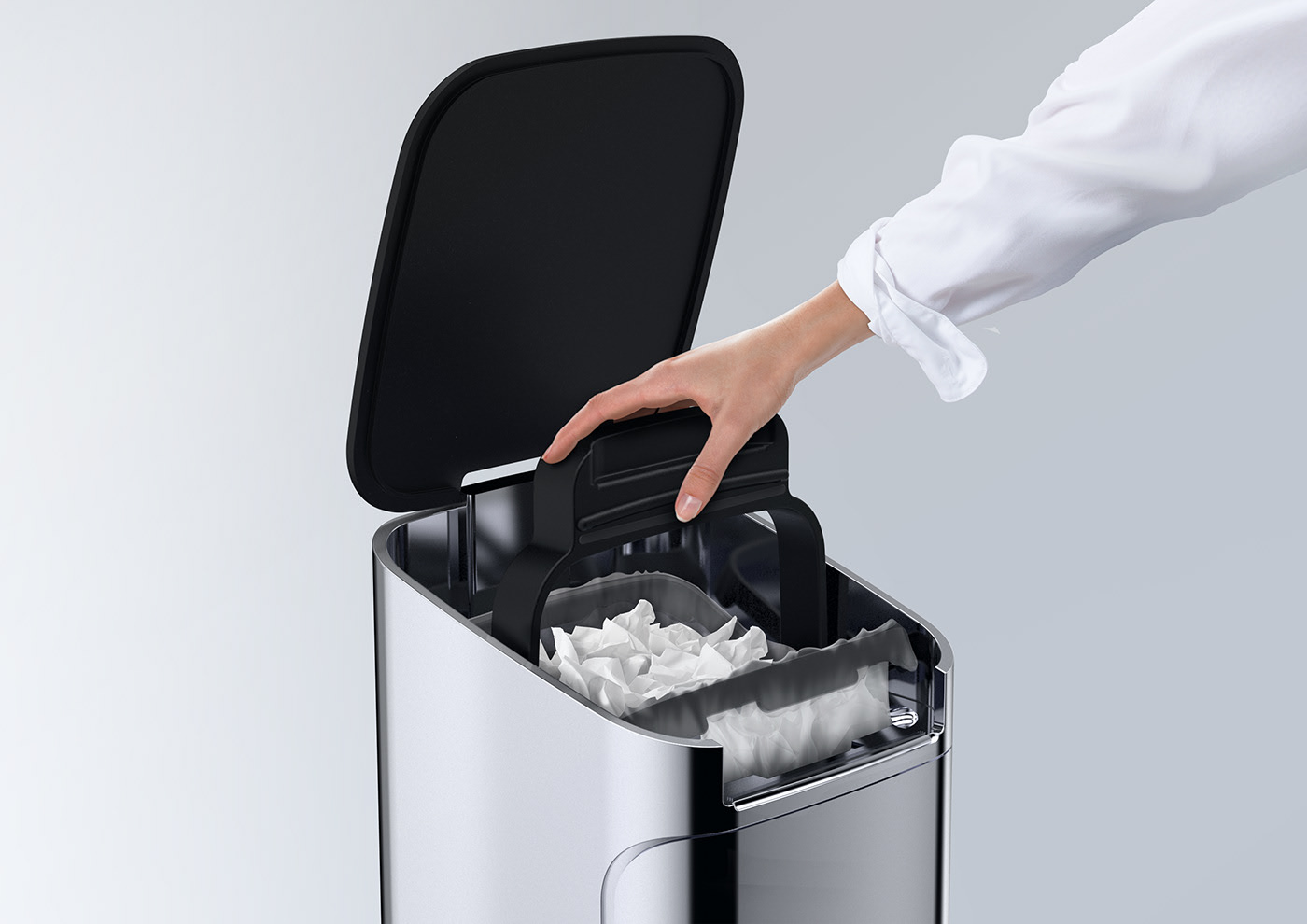 Home furniture，trash can，industrial design，Compressed waste，modernization，