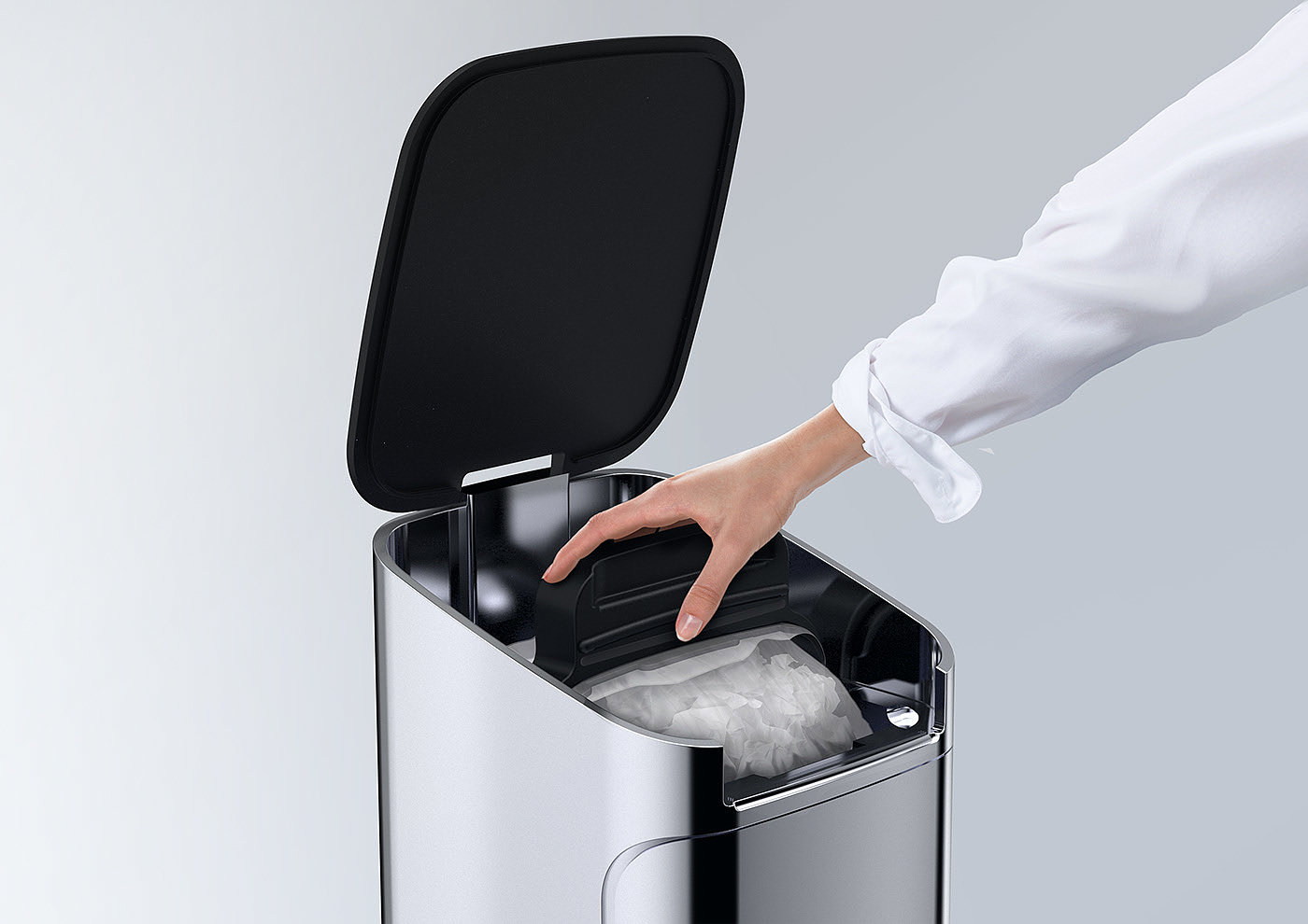 Home furniture，trash can，industrial design，Compressed waste，modernization，