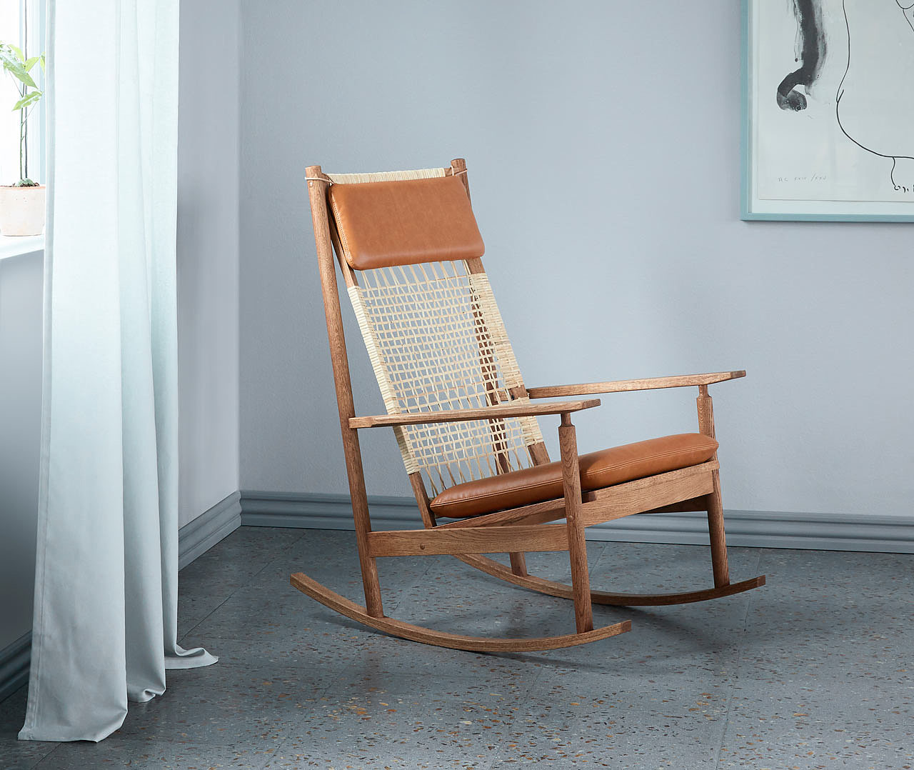 Home furniture，chair，stool，Rocking chair，manual，Wooden frame，
