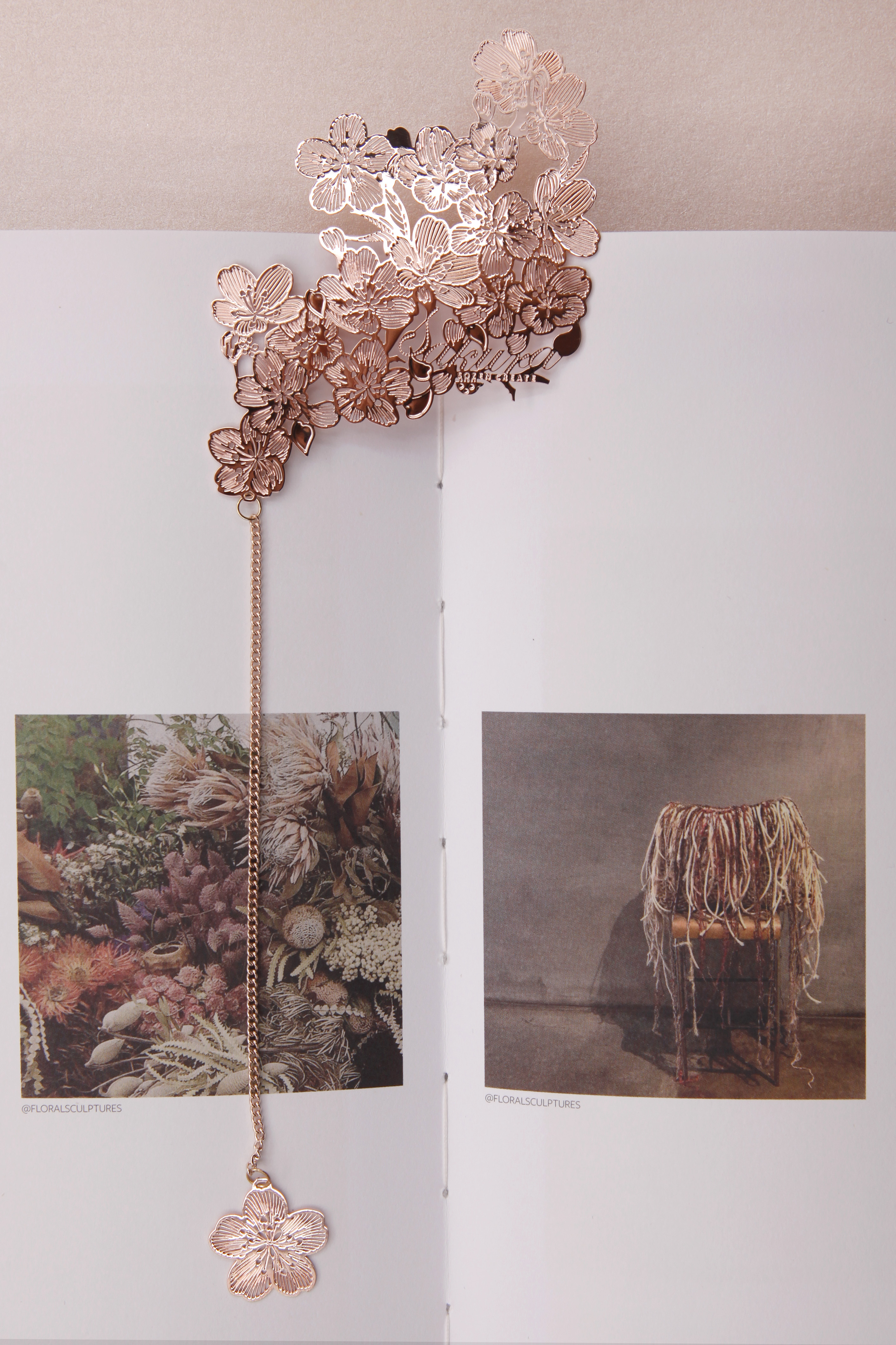 bookmark，gift，cherry blossoms，rose gold，Design，product，Cultural creation，