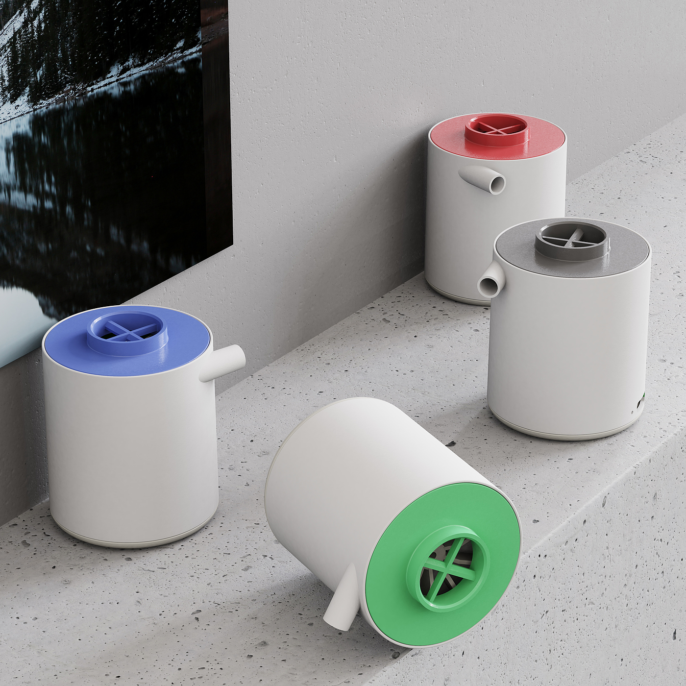 Hand drawn，Render，small home appliances，Outdoor equipment，Air pump，