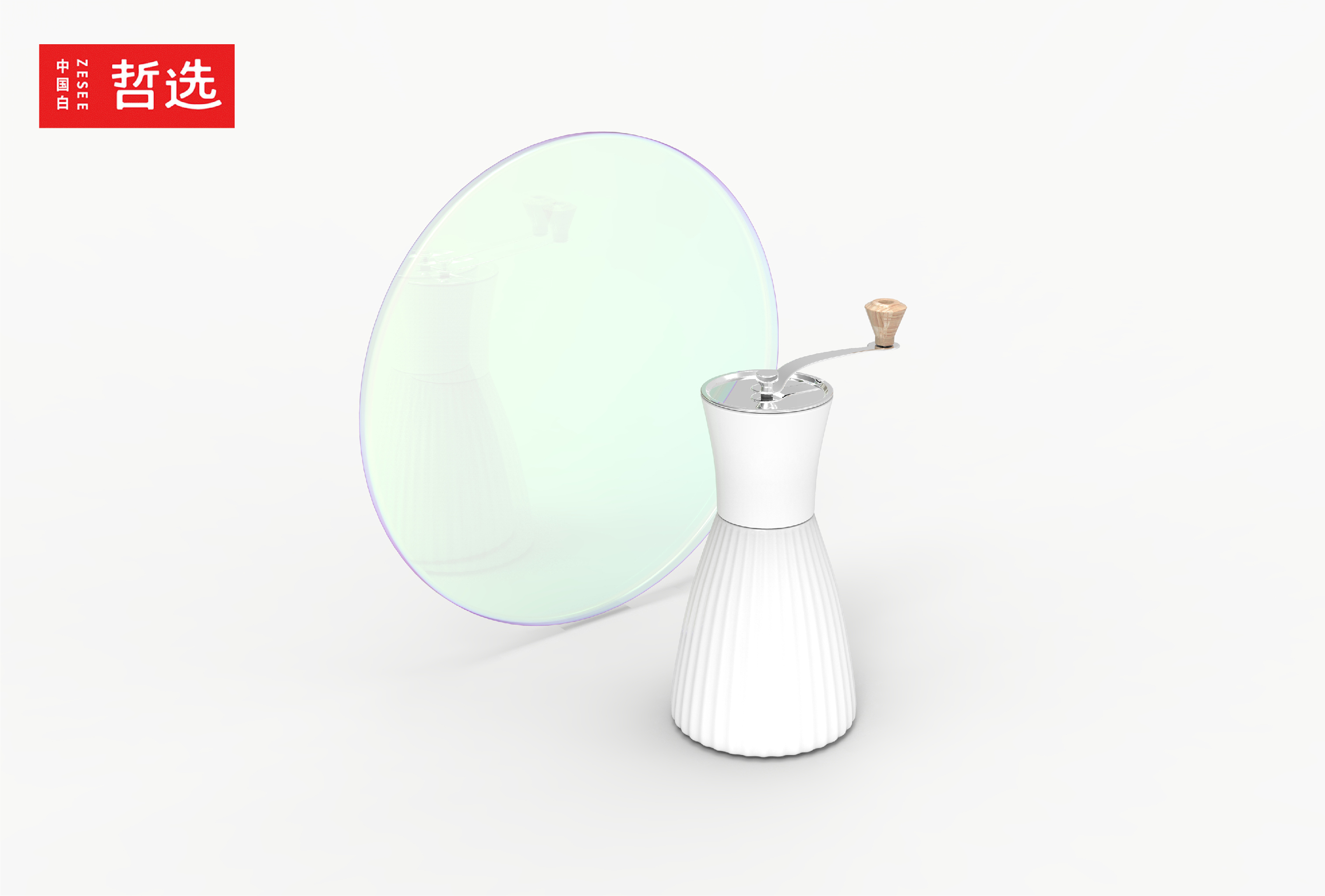 Chinese white，Zhe Xuan，ceramics，product，Design，Coffee，Coffee hand grinder，Simplicity，