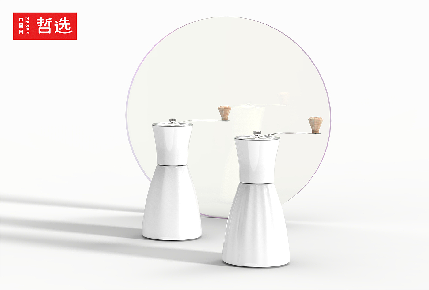 Chinese white，Zhe Xuan，ceramics，product，Design，Coffee，Coffee hand grinder，Simplicity，
