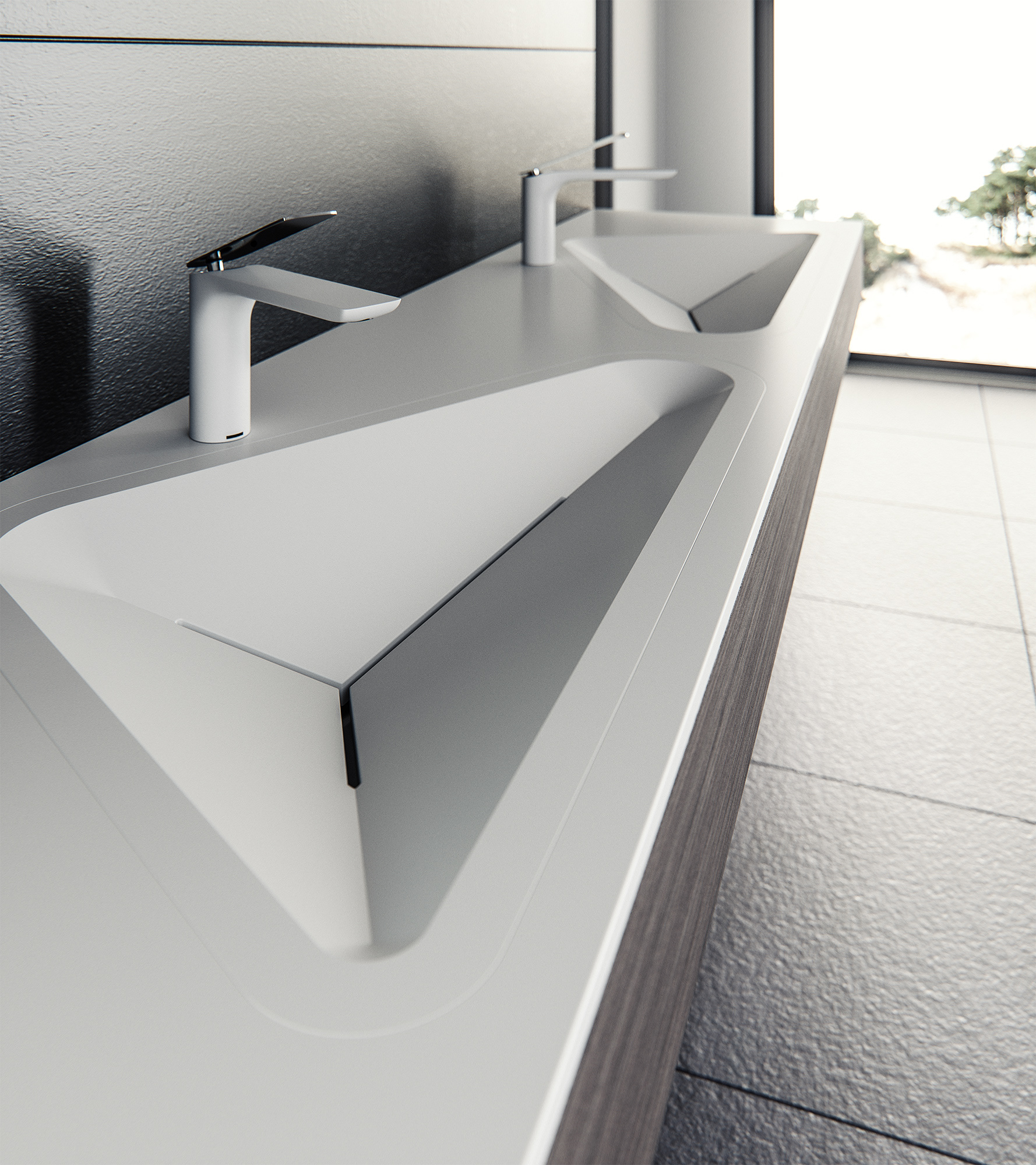 monolit洗手池简明的线条与舒适的体验让你无法抗拒