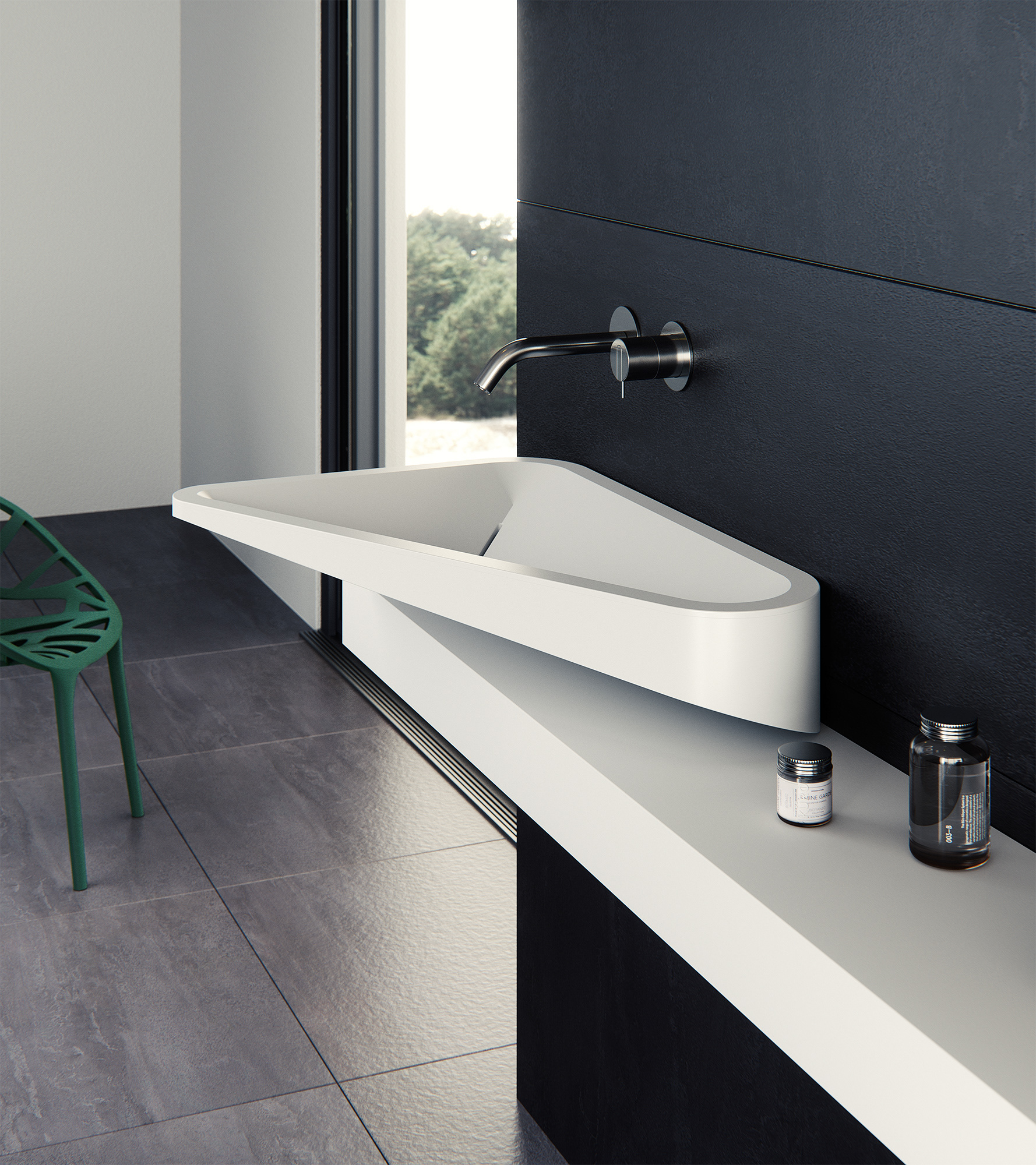 monolit洗手池简明的线条与舒适的体验让你无法抗拒