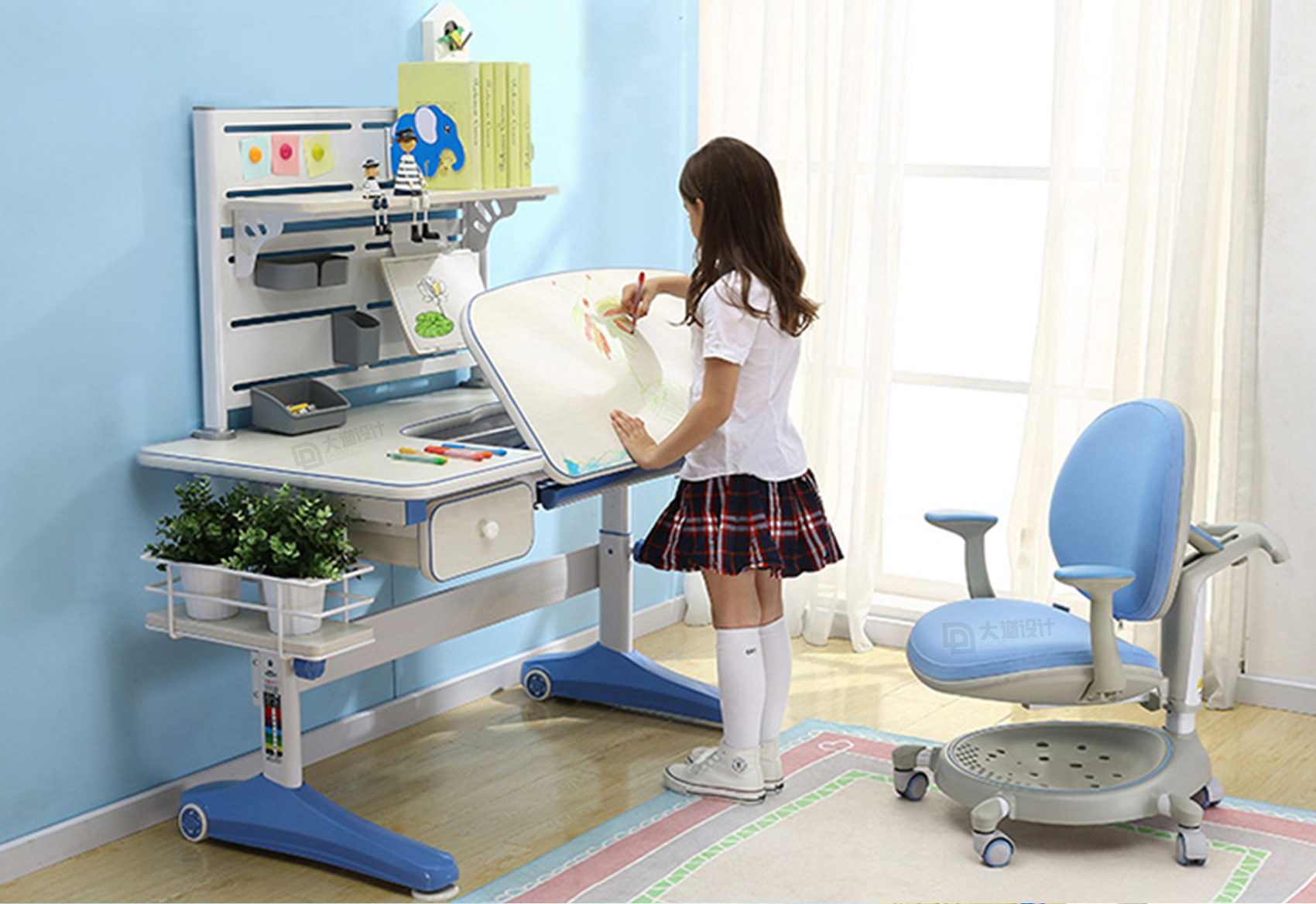 children，Tables and chairs，study，Appearance design，Structural design，