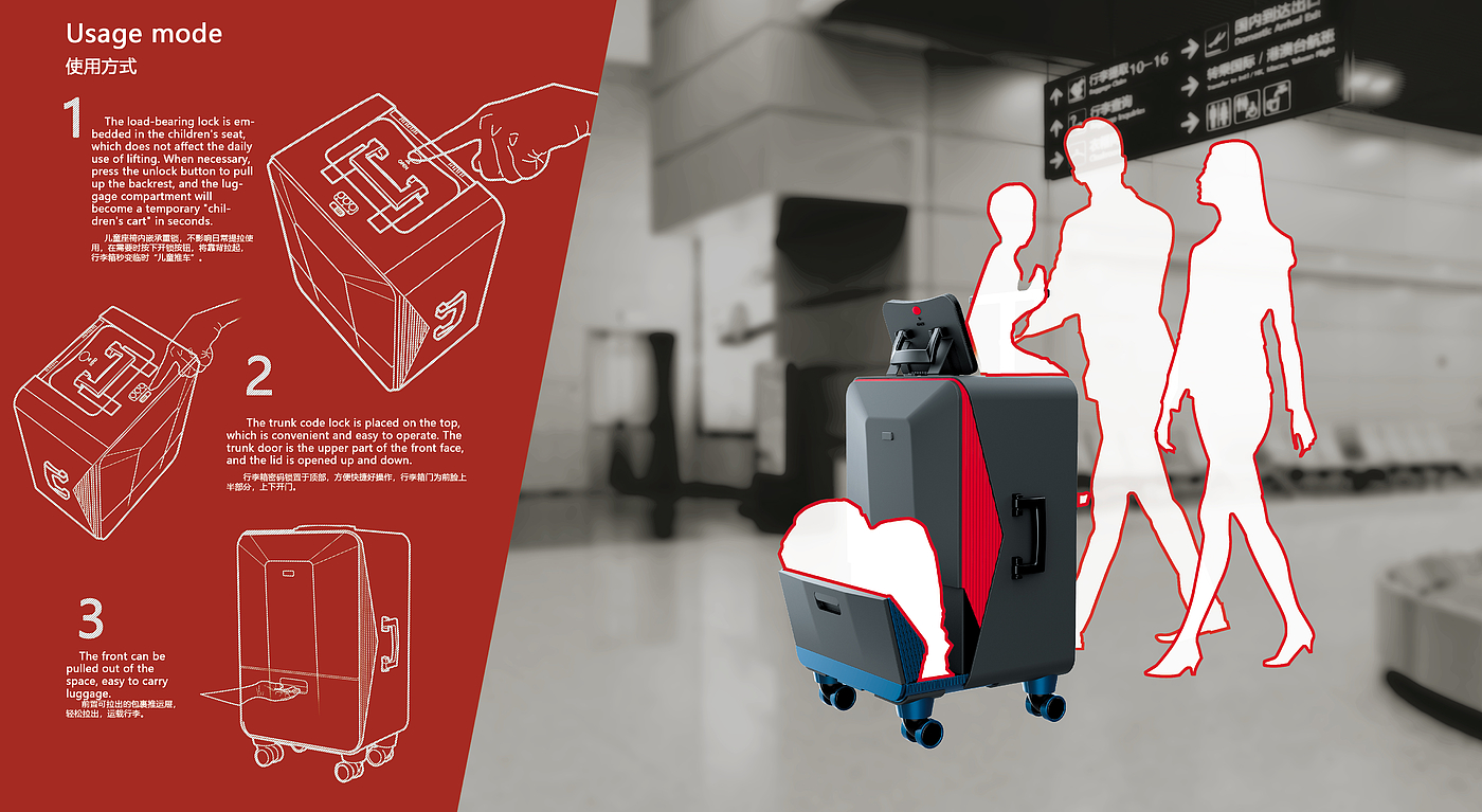 suitcase，innovate，happiness，whole family，Travel，Three mouth，travel，