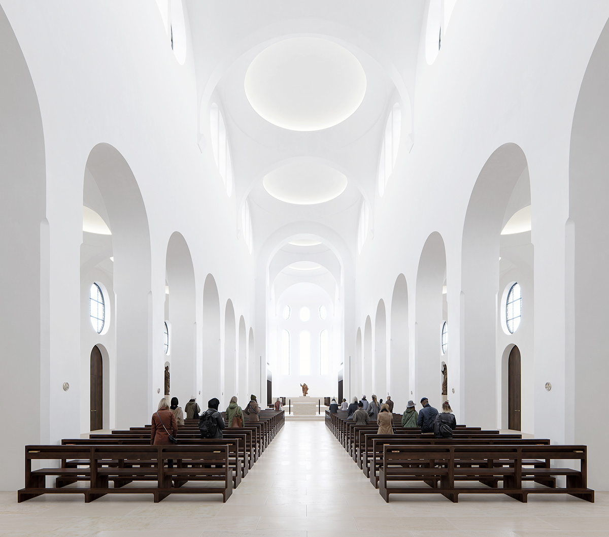 Minimalist space，church，St Moritz，cgi，