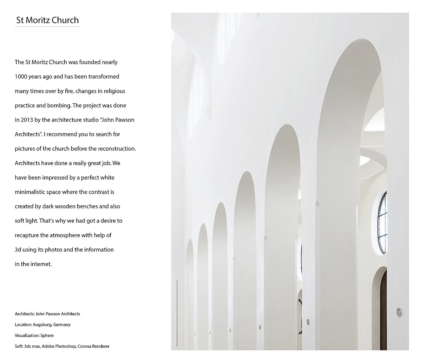 Minimalist space，church，St Moritz，cgi，