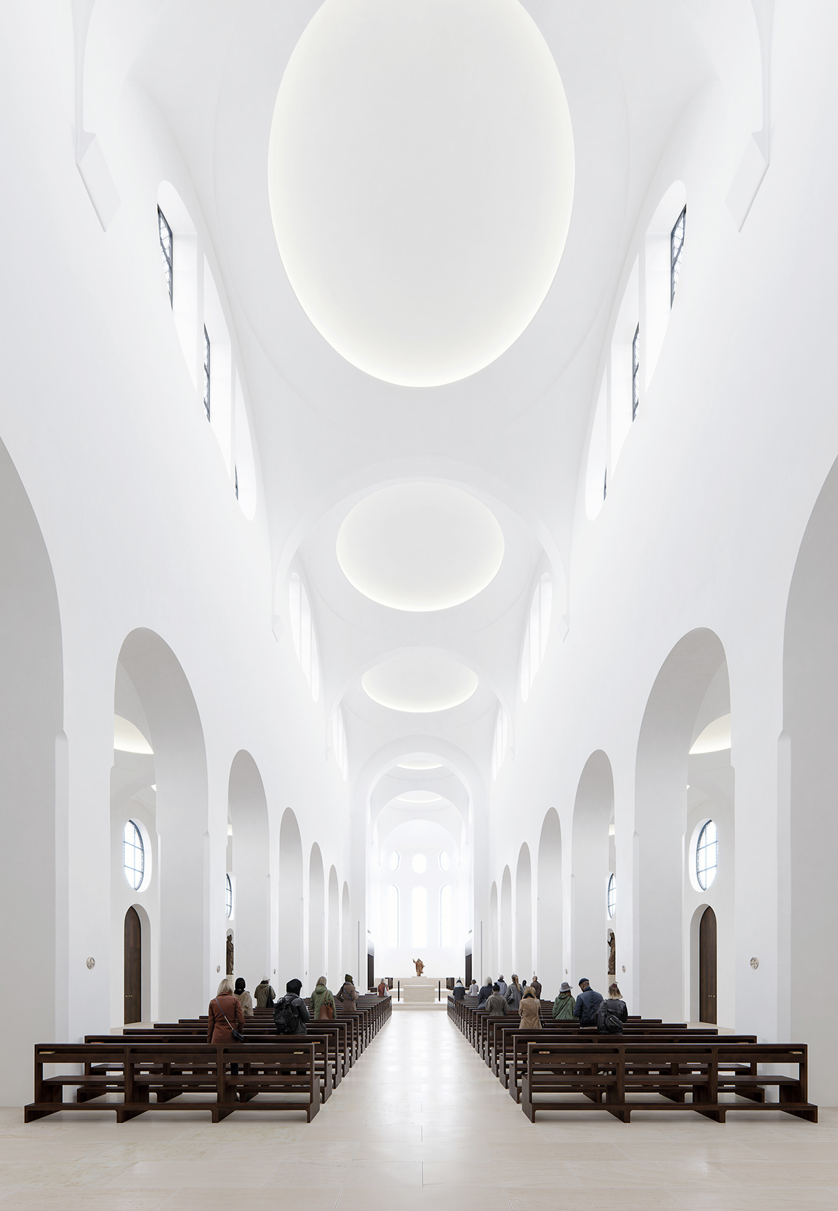 Minimalist space，church，St Moritz，cgi，
