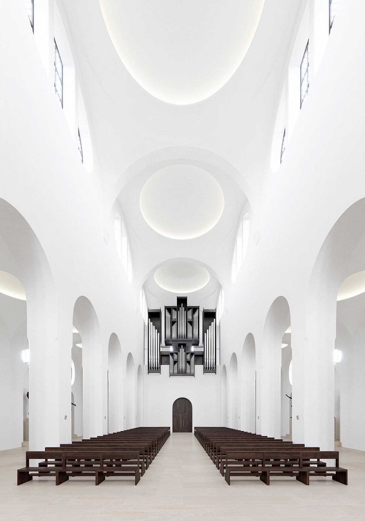 Minimalist space，church，St Moritz，cgi，