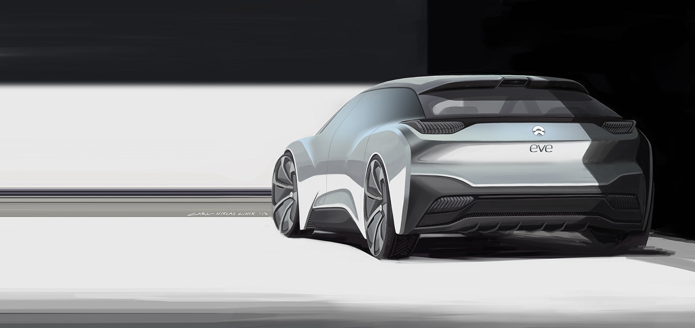NIO EVE，concept，Automobile design，Hand drawn car，
