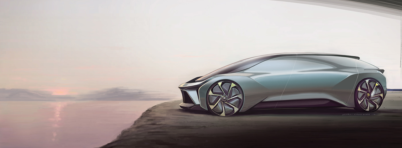 NIO EVE，concept，Automobile design，Hand drawn car，