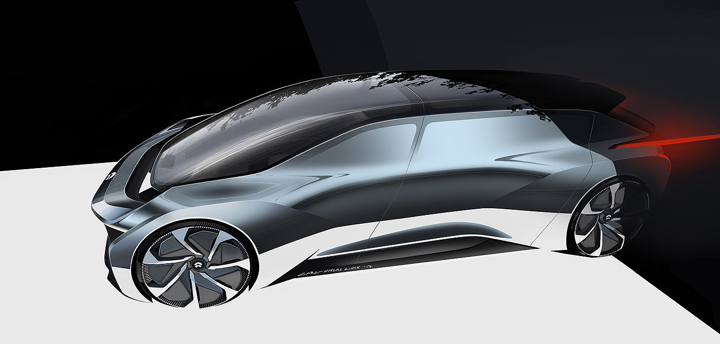 NIO EVE，concept，Automobile design，Hand drawn car，