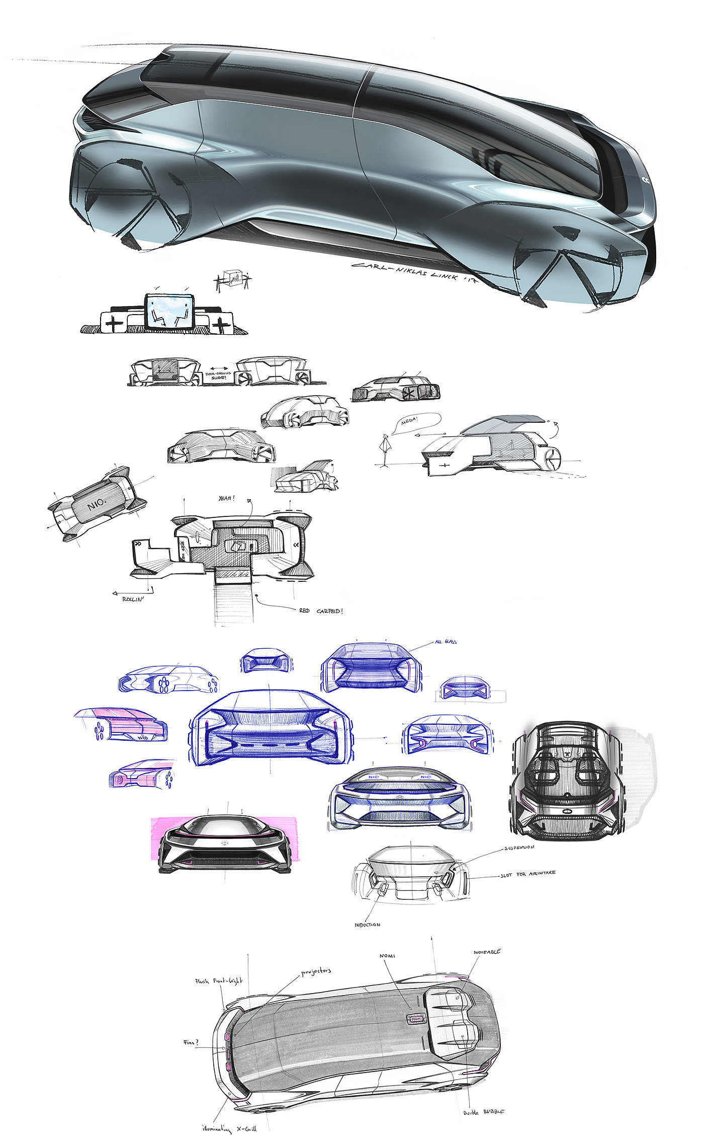 NIO EVE，概念，汽车设计，汽车手绘，