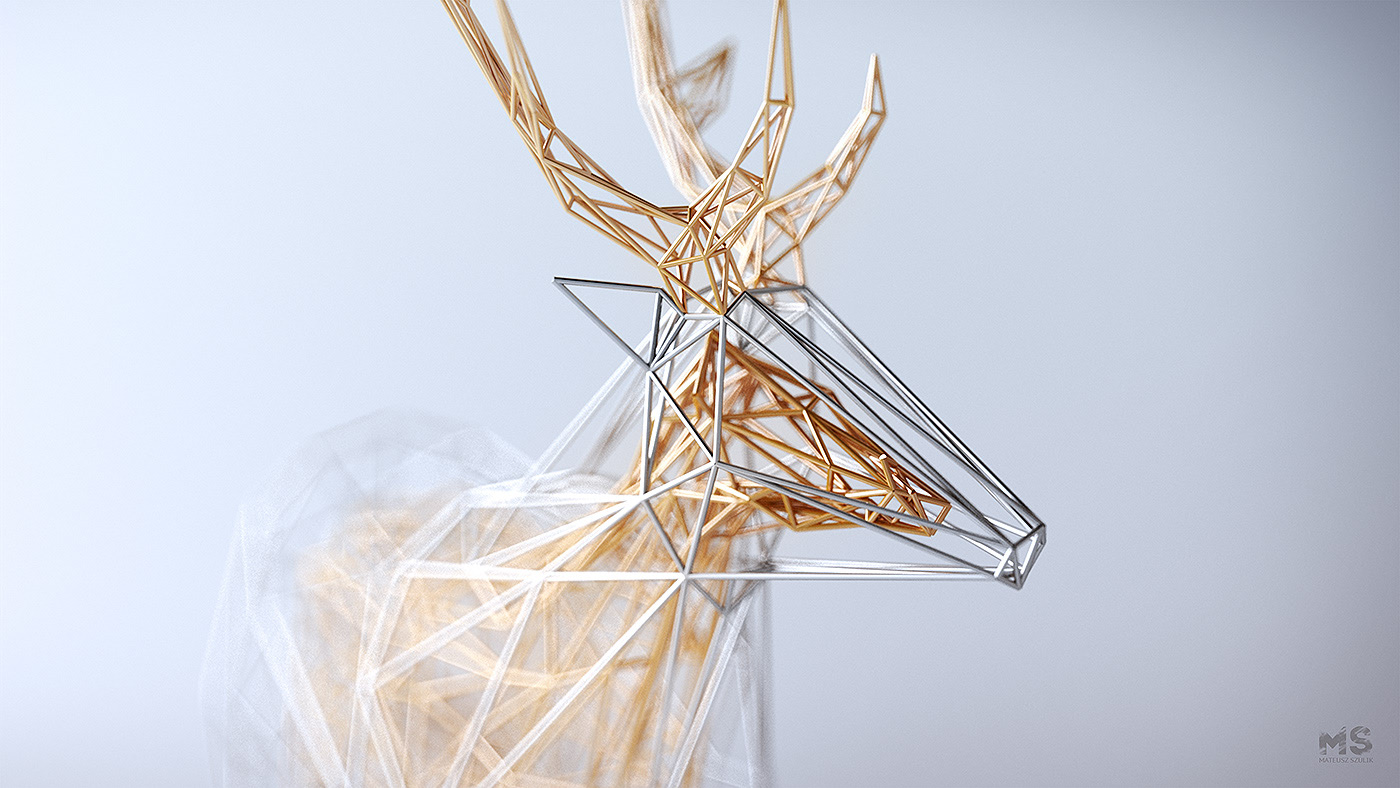 WIRES，originality，animal，Low polygon，Digital art，