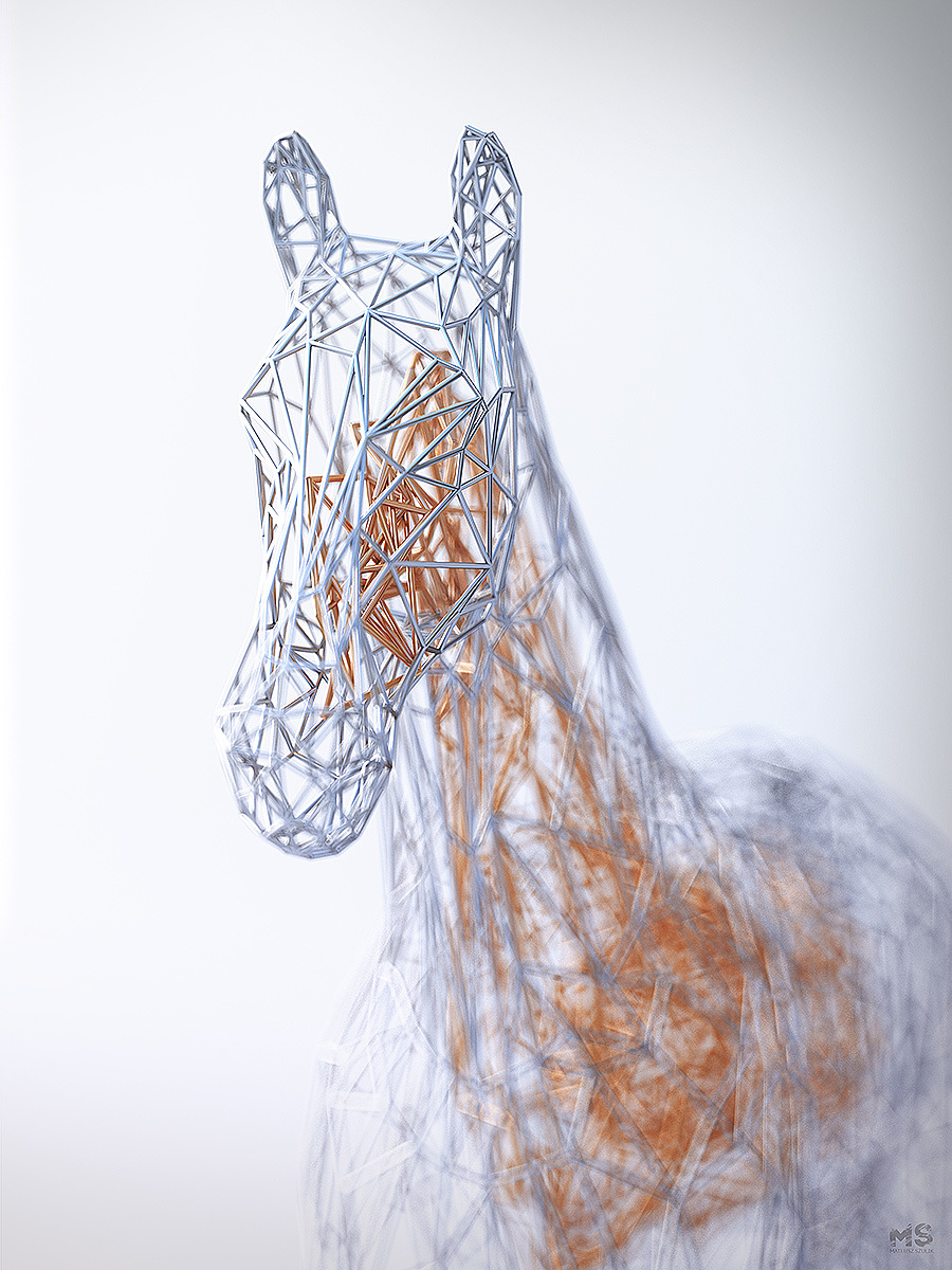 WIRES，originality，animal，Low polygon，Digital art，
