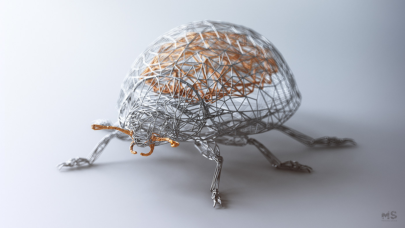 WIRES，originality，animal，Low polygon，Digital art，