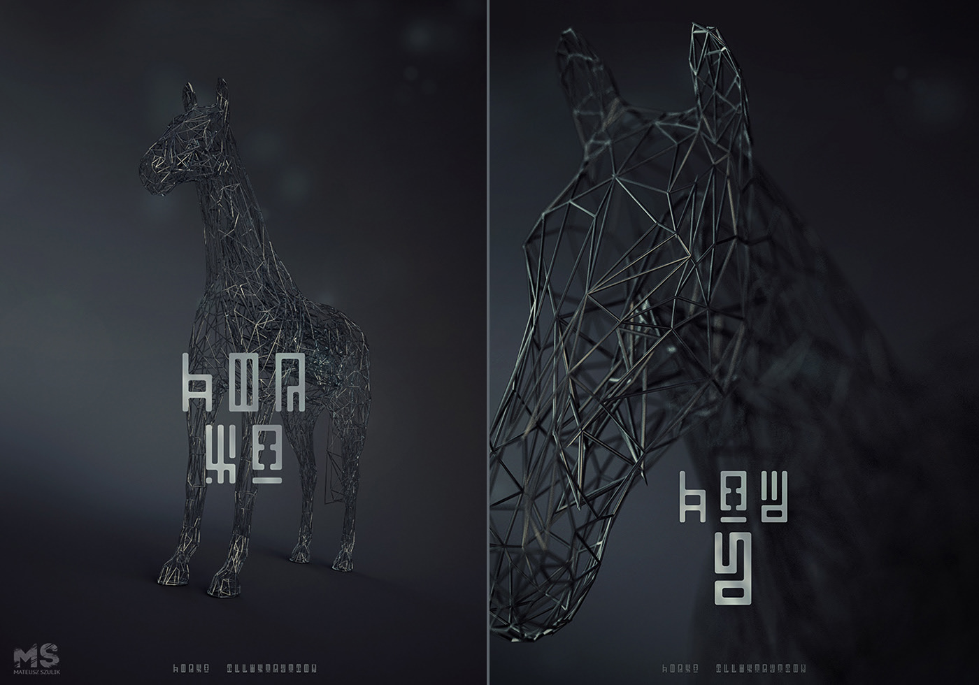 WIRES，originality，animal，Low polygon，Digital art，