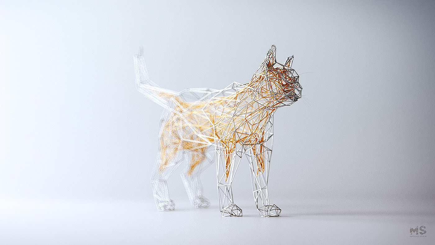 WIRES，originality，animal，Low polygon，Digital art，
