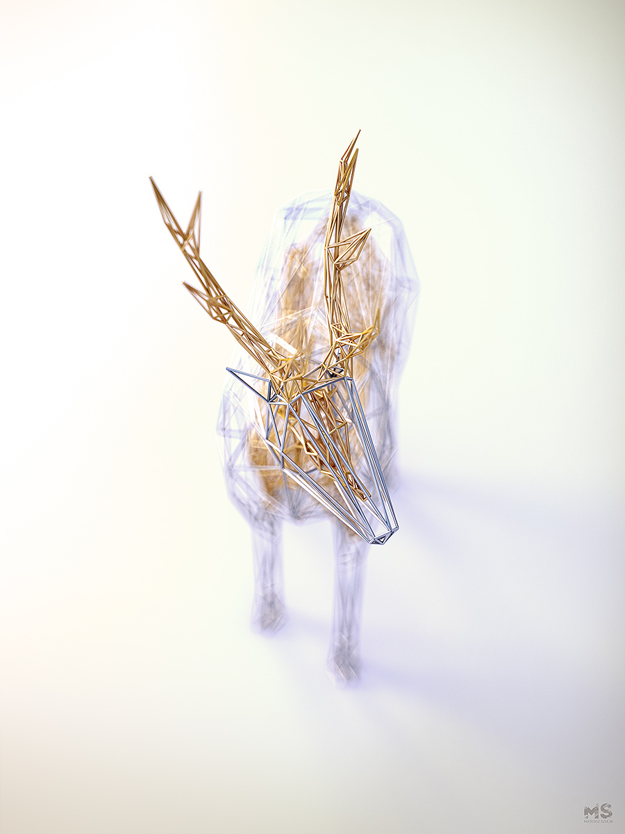 WIRES，originality，animal，Low polygon，Digital art，