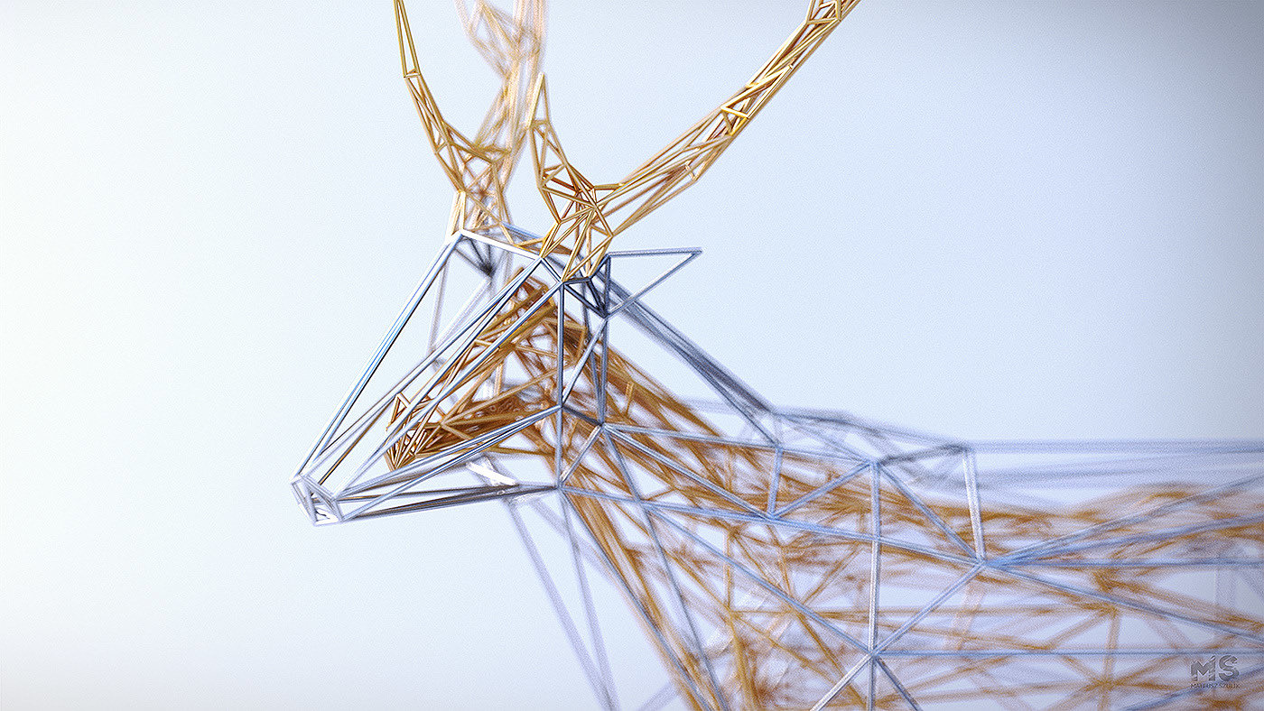 WIRES，originality，animal，Low polygon，Digital art，