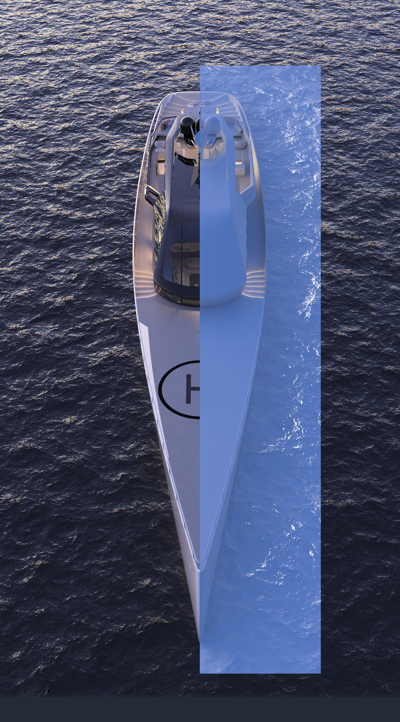 product design，industrial design，yacht，3D visualization，Digital art，