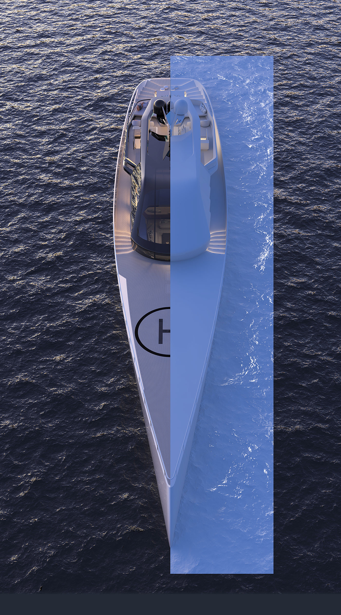 product design，industrial design，yacht，3D visualization，Digital art，